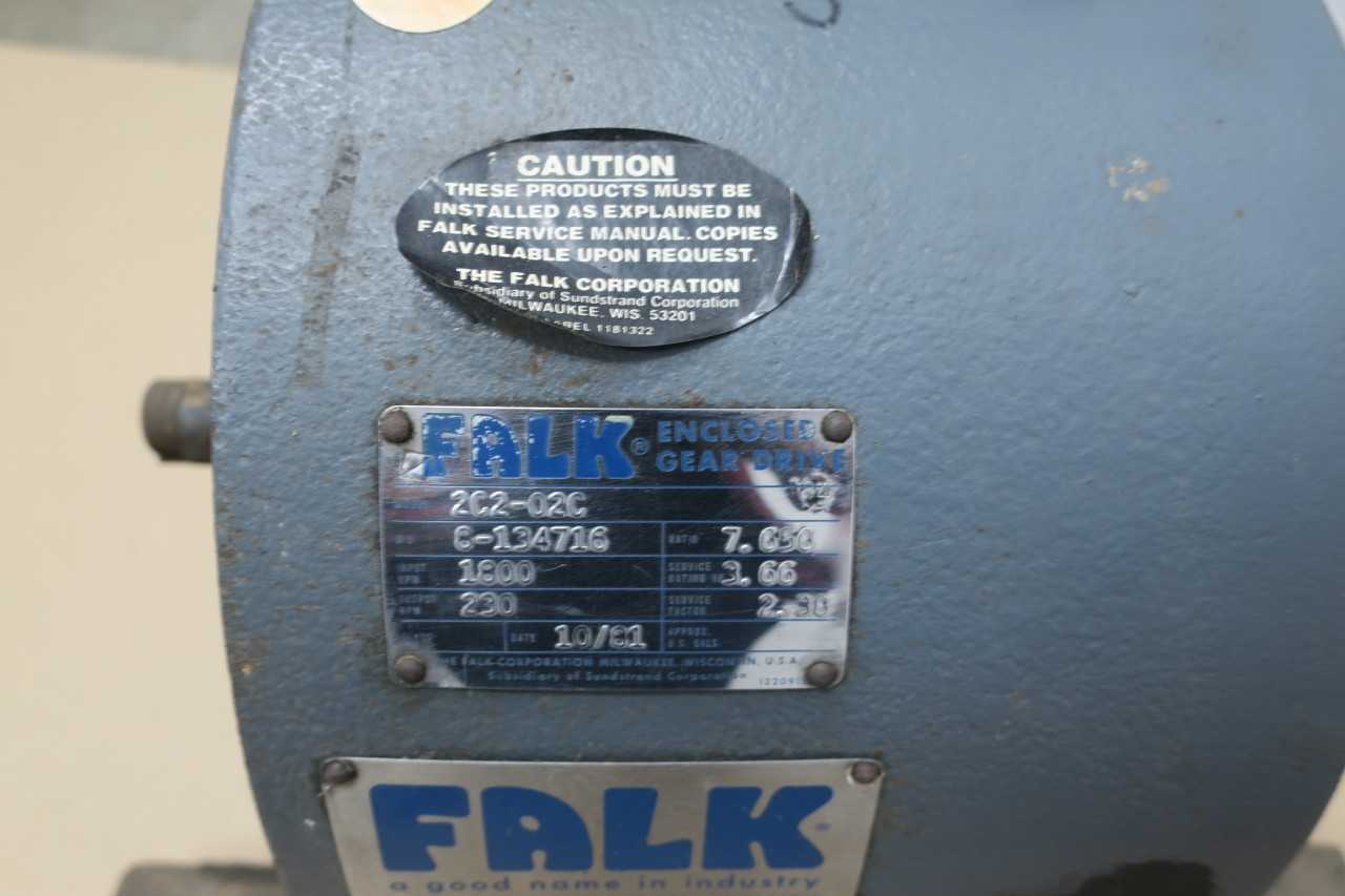 FALK 2C2-02C 3.66HP 7.656:1 ENCLOSED GEAR DRIVE - GEAR REDUCERS