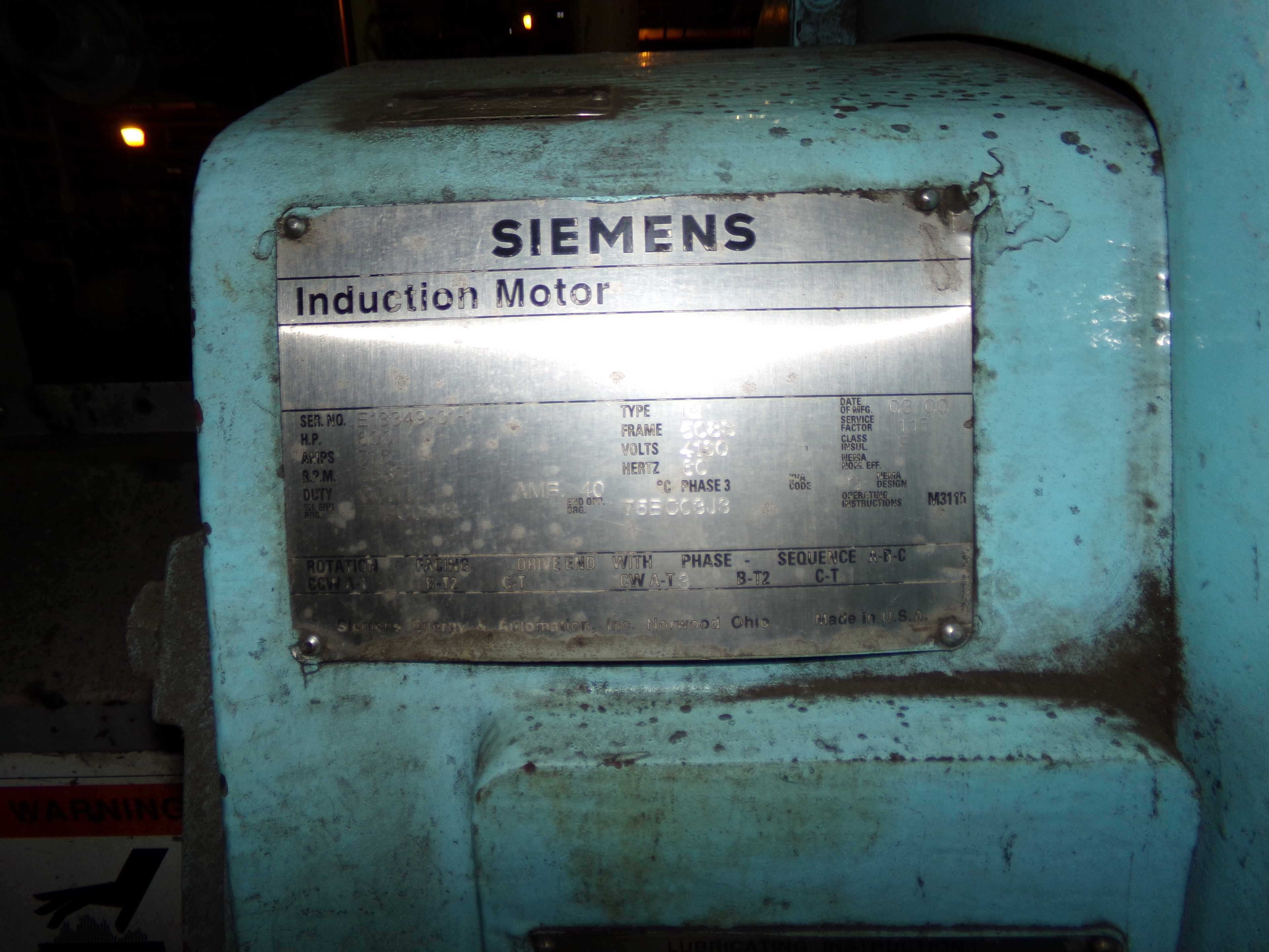2000 SIEMENS IG INDUCTION MOTOR - ELECTRIC MOTORS