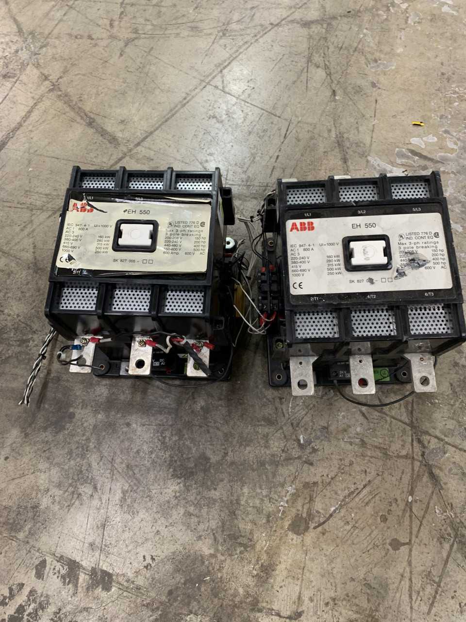 LOT OF 2 USED ABB EH 550 CONTACTORS SK 827 100-DB - CONTACTORS