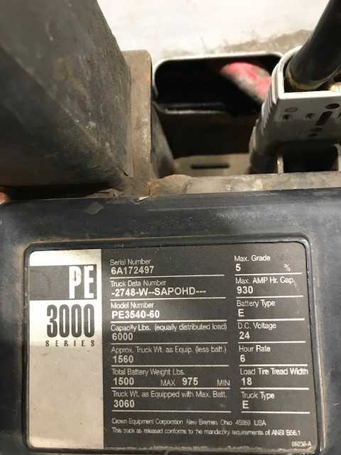 2000 Crown PE3540-60 double rider pallet jack, Appleton, WI - MANUAL PALLET JACKS