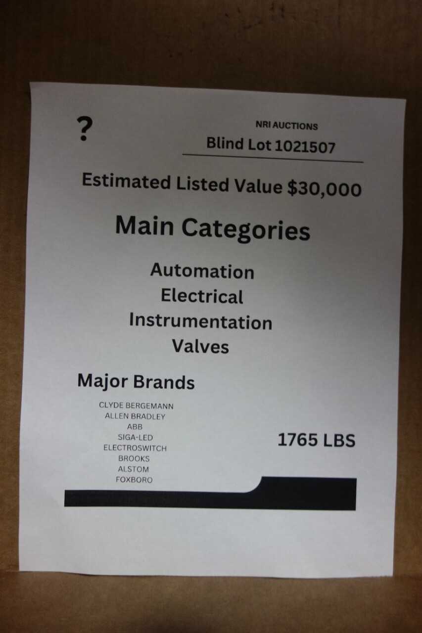 BLIND LOT OF MIXED MRO - INDUSTRIAL PARTS