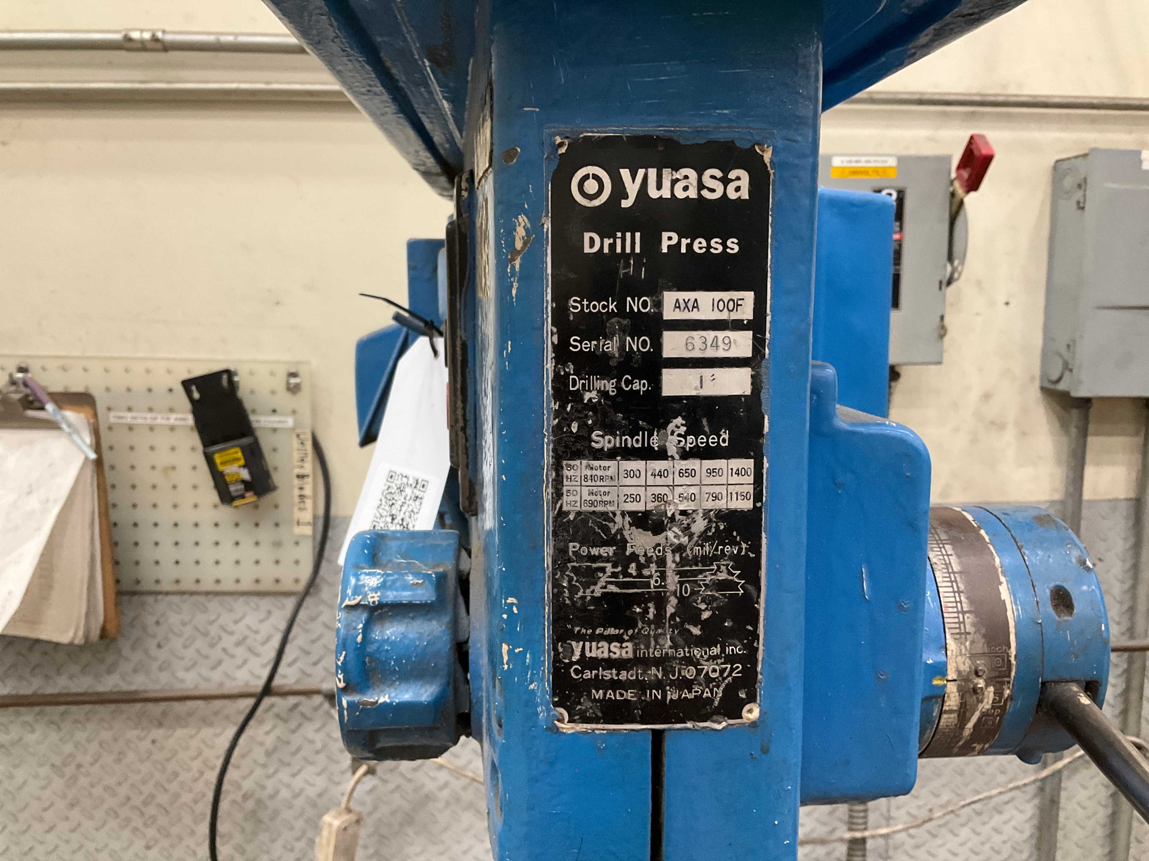 YUASA AXA 100F UPRIGHT DRILL PRESS