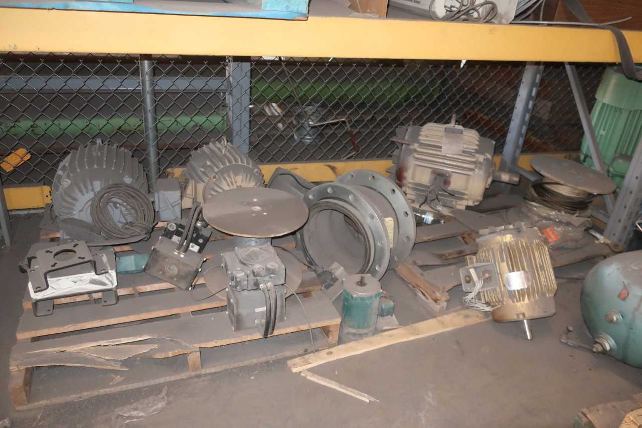 CONTENTS OF 1X SECTIONS OF PALLET RACKING, AC-MOTORS, ELECTICAL, FILTERS - ELECTRIC MOTORS