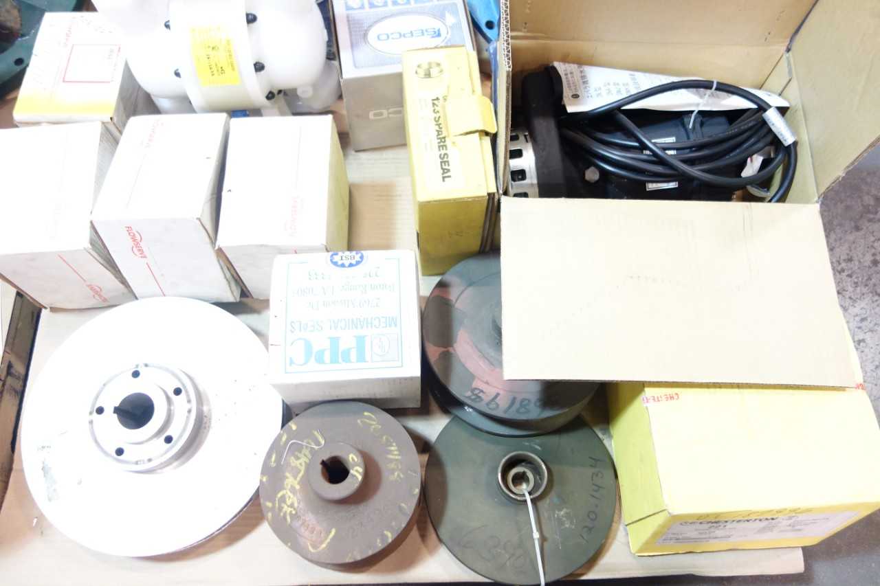 2 PALLETS OF ASSORTED PUMPS, PUMP REPLACEMENT PARTS & ACCESSORIES- CHESTERTON, FLOWSERVE, SEPCO - PUMPS