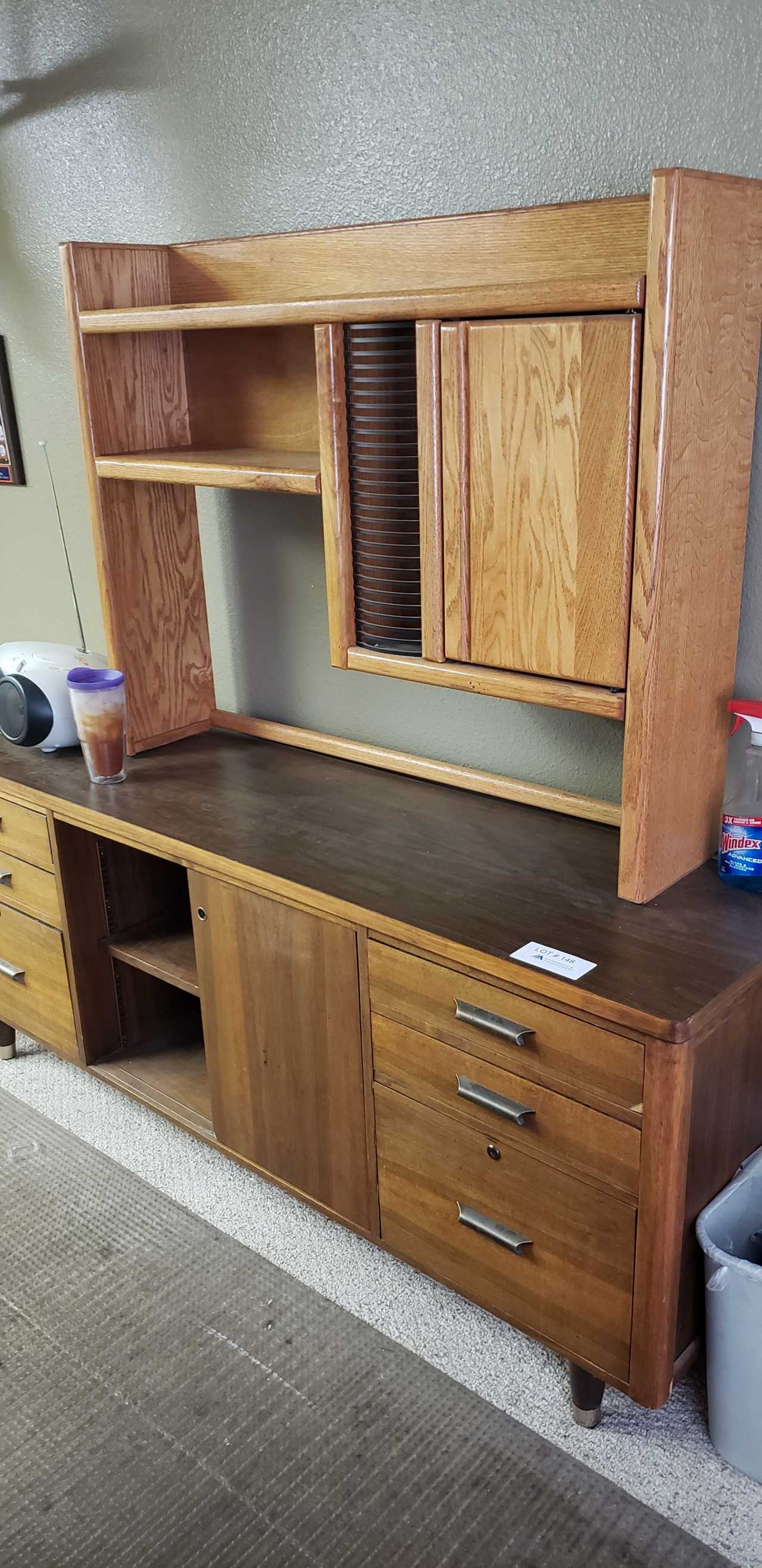 Office Side Table w/ Desk. Oak Finish - MISCELLANEOUS Office Side Table w/ Desk. Oak Finish - MISCELLANEOUS