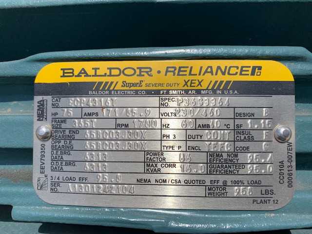 New Baldor ECP4316T 75HP 230/460V-AC Electric Motor - ELECTRIC MOTORS