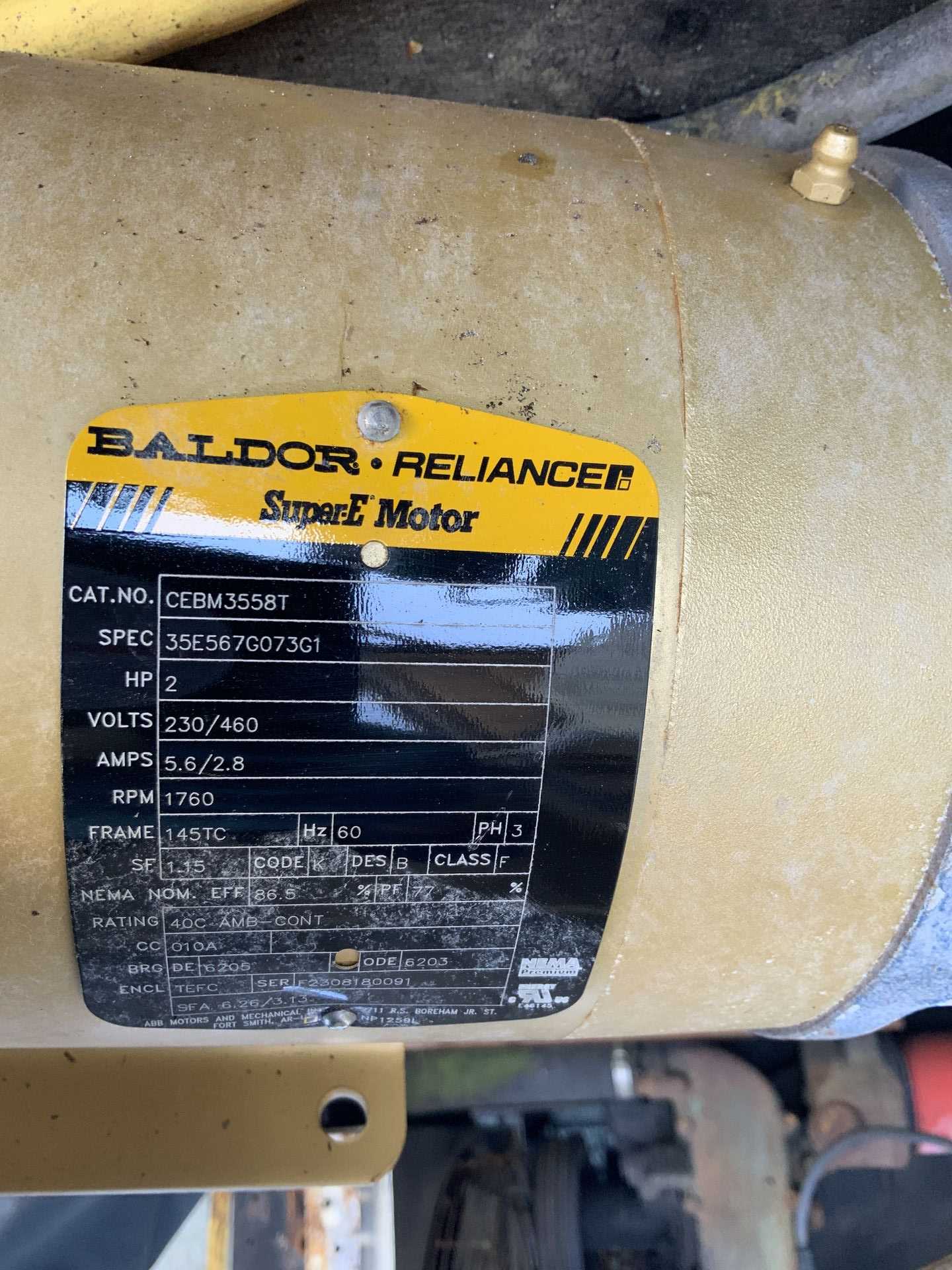 QTY 2 - SUMITOMO / BALDOR GEARMOTORS, 2HP - GEARMOTOR