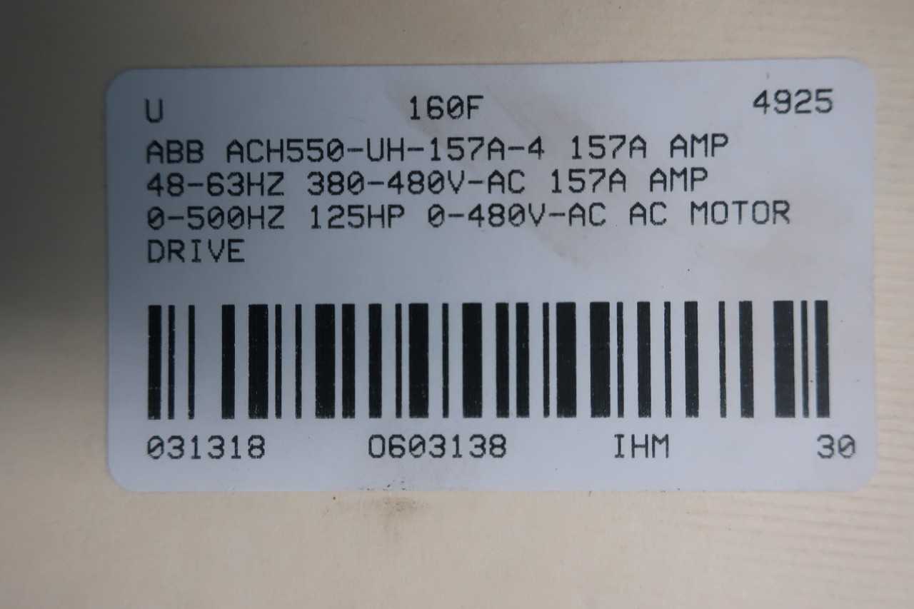 ABB ACH550-UH-157A-4 380-480V-AC 0-500HZ 0-480V-AC 125HP AC VFD DRIVE - MOTOR DRIVES