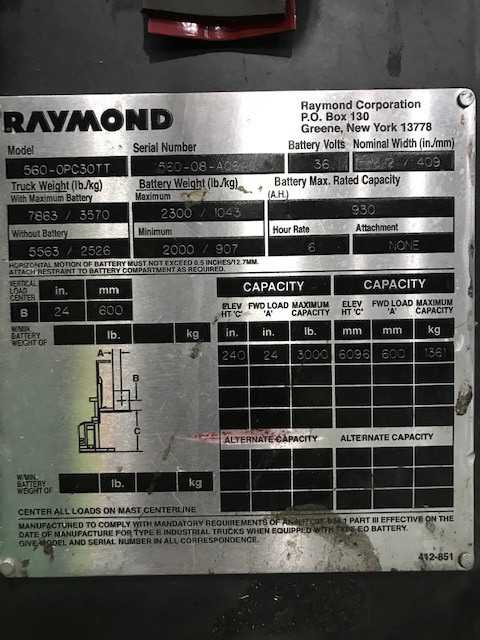 2008 Raymond 560-OPC30TT order picker, Charlotte, NC - ORDER PICKER