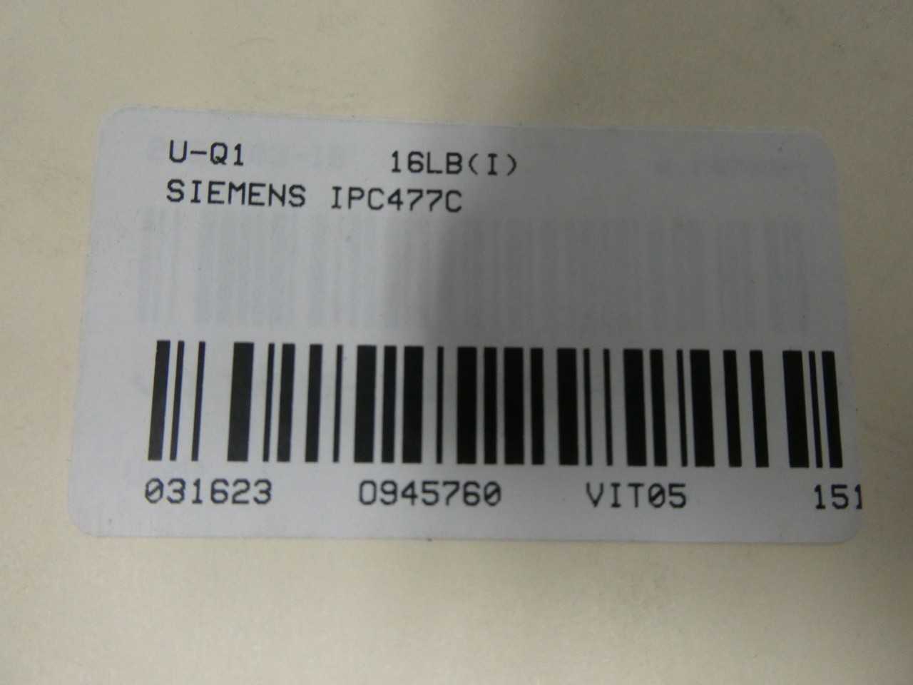 SIEMENS IPC477C 6AV7883-6AA20-7DA0 OPERATOR INTERFACE PANEL - AUTOMATION & CONTROLS