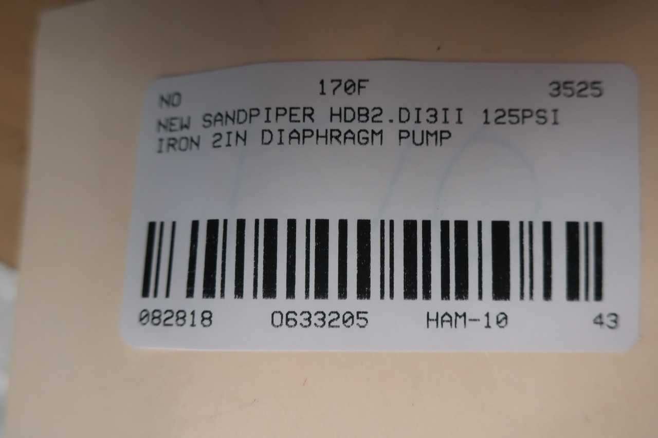 NEW SANDPIPER HDB2.DI3II NPT 125PSI IRON 2IN DIAPHRAGM PUMP - DIAPHRAGM PUMP