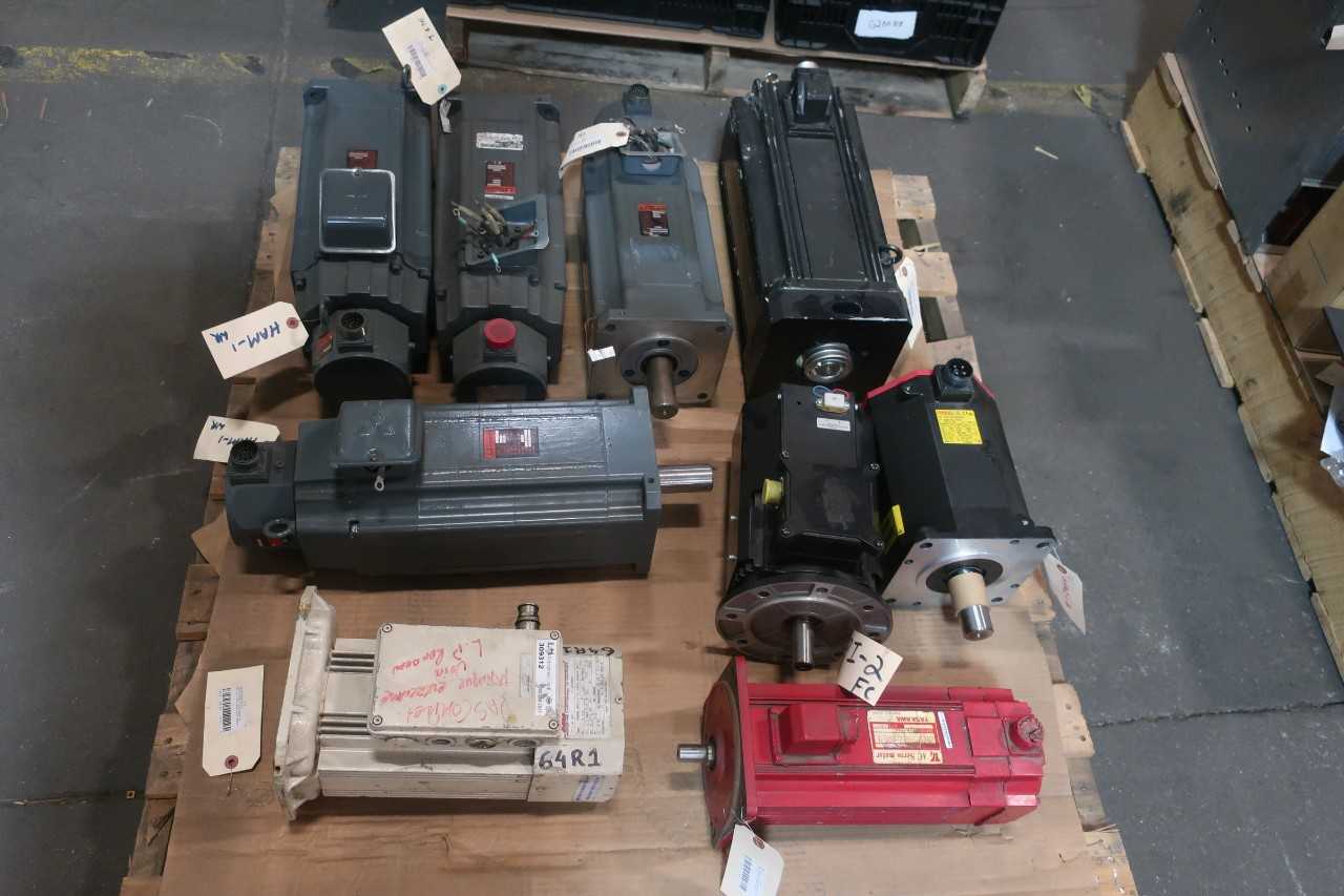 1 PALLET OF SERVO MOTORS- MITSUBISHI, YASKAWA, FANUC - SERVO