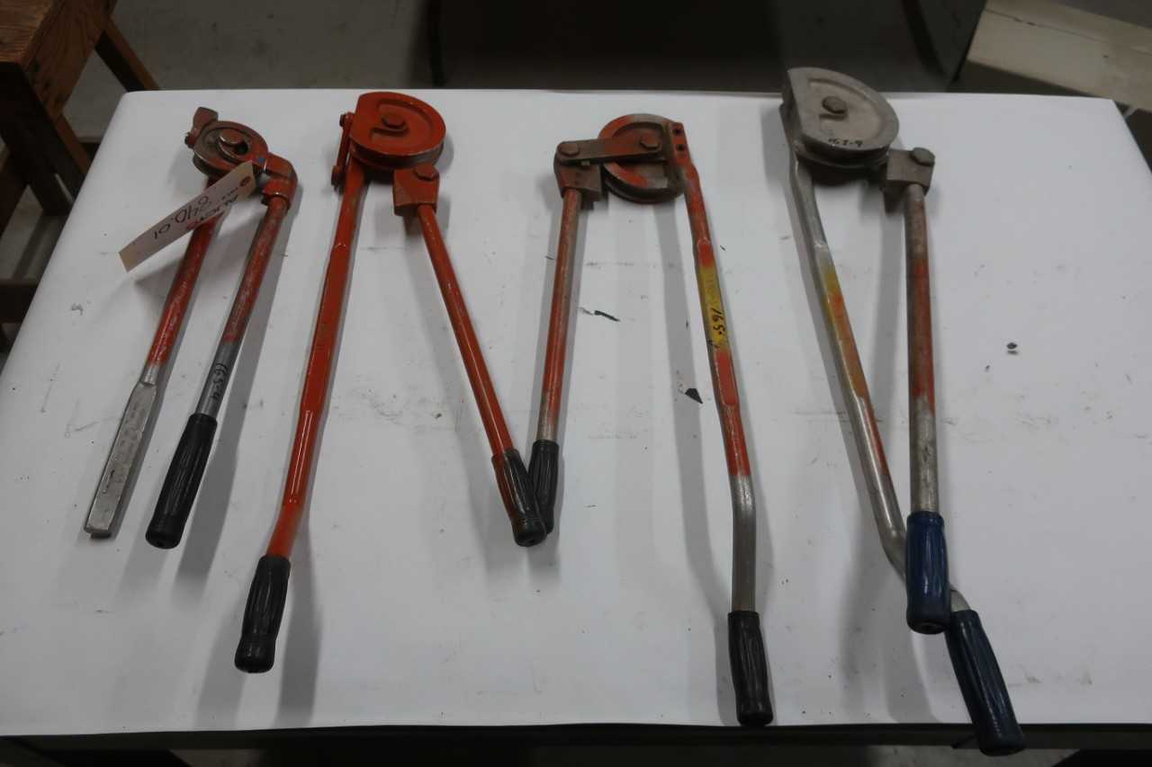 LOT OF 4 ASSORTED IMPERIAL PIPE BENDERS - HAND TOOLS