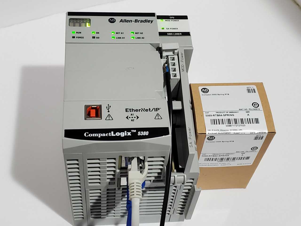 Allen Bradley CompactLogix 5069-L340ER Plus Brand new 5069-RTB64 Spring - AUTOMATION & CONTROLS
