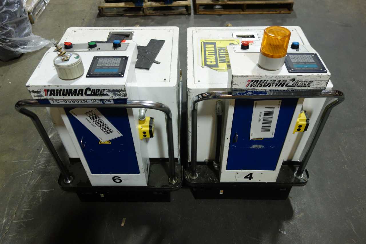 LOT OF 2 TAKUMA TC 05802 SCN24 CARRY PULL TUG AUTO GUIDE ELECTRIC CART - ROLLING CARTS