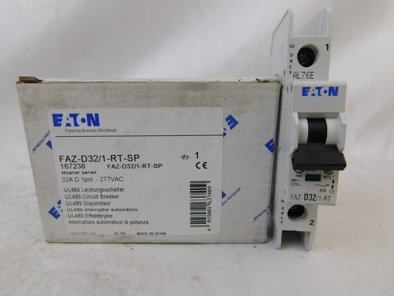 (35) Eaton FAZ-D32/1-RT-SP Plug In FAZ 1P 32A 120/240VAC 50/60Hz - ELECTRICAL PARTS