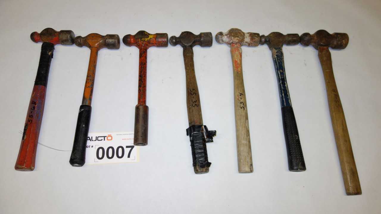 LOT OF 7 ASSORTED BALL PEEN HAMMERS - HAND TOOLS