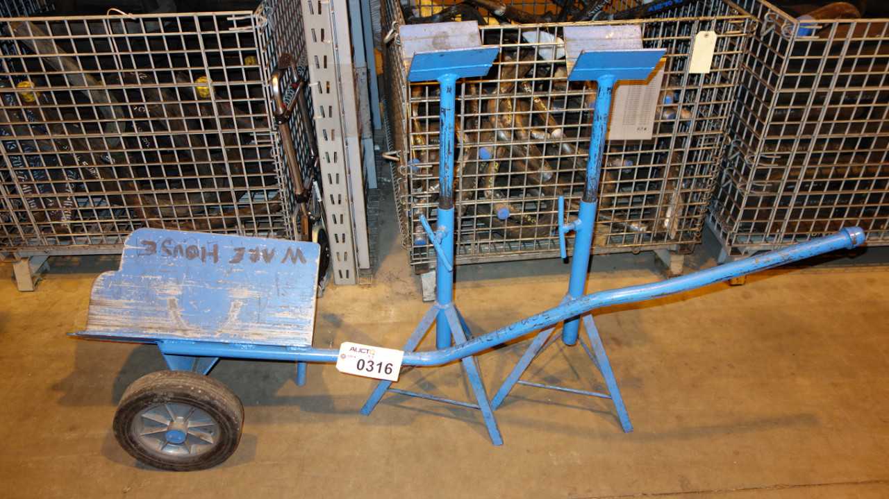 LOT OF 3 ASSORTED BOILER TUBE STANDS & DOLLY - ROLLING CARTS
