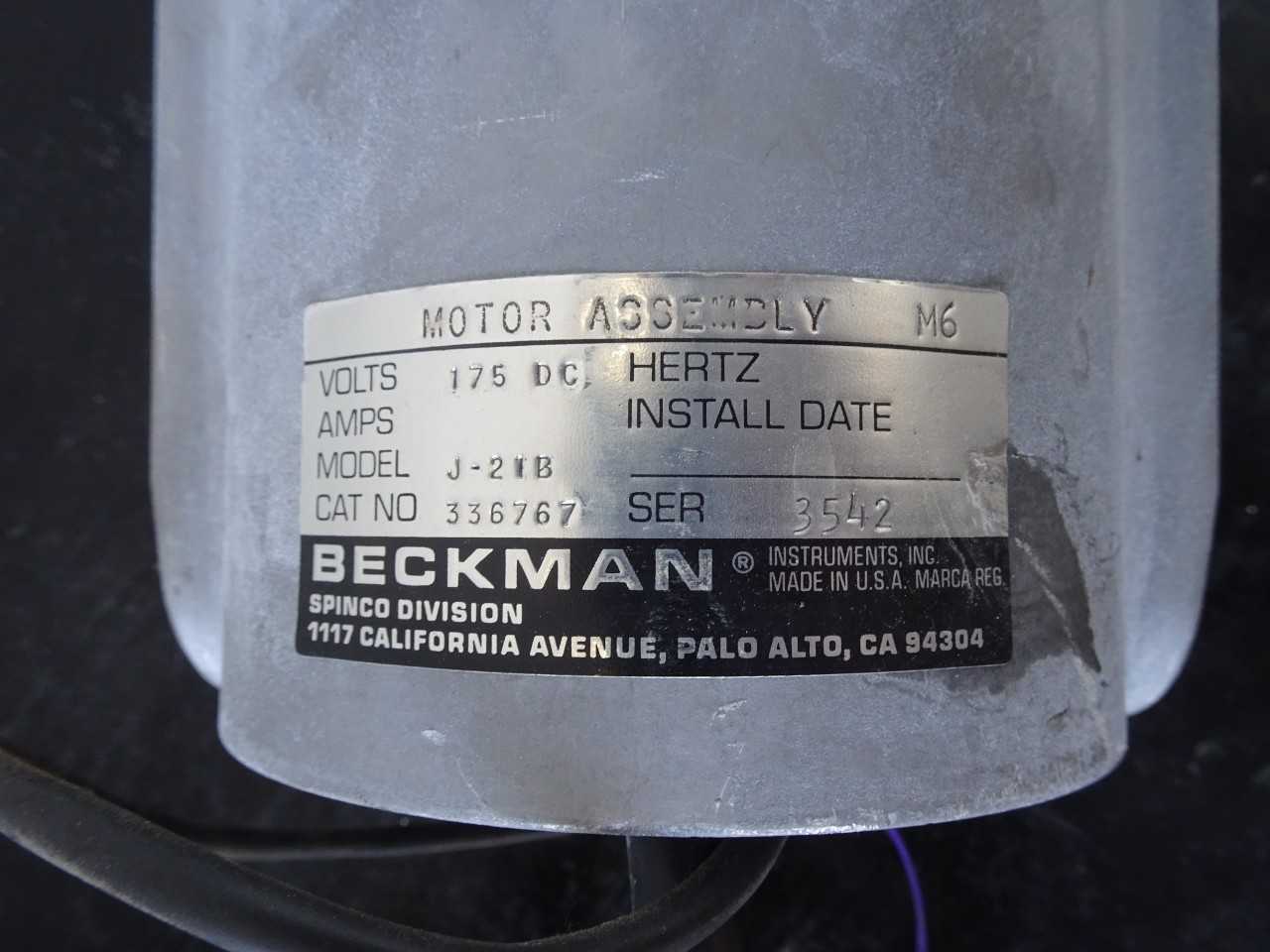 BECKMAN Centrifuge Motor 3365797 - PROCESS EQUIPMENT