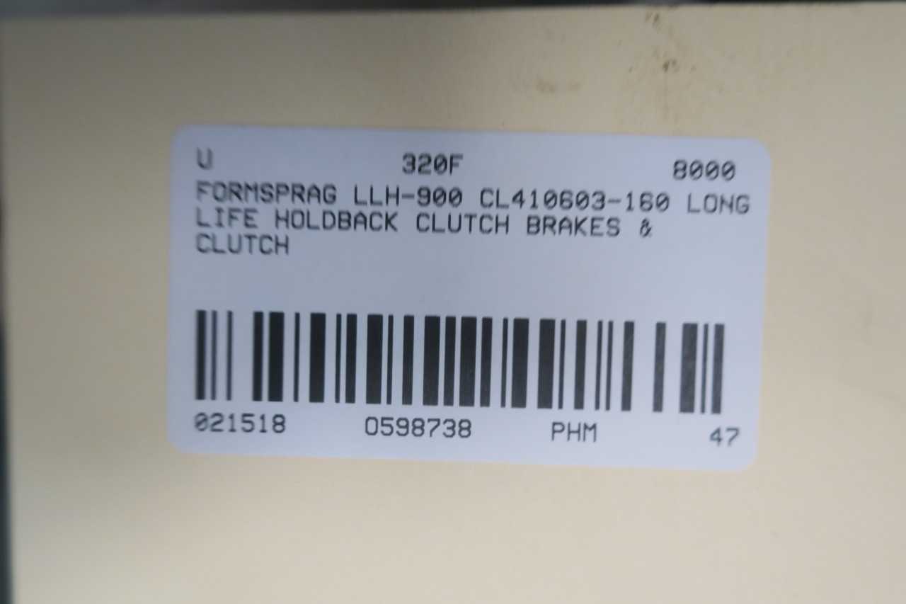 FORMSPRAG LLH-900 CL410603-160 LONG LIFE HOLDBACK MECHANICAL CLUTCH - MACHINING ACCESSORIES & TOOLING