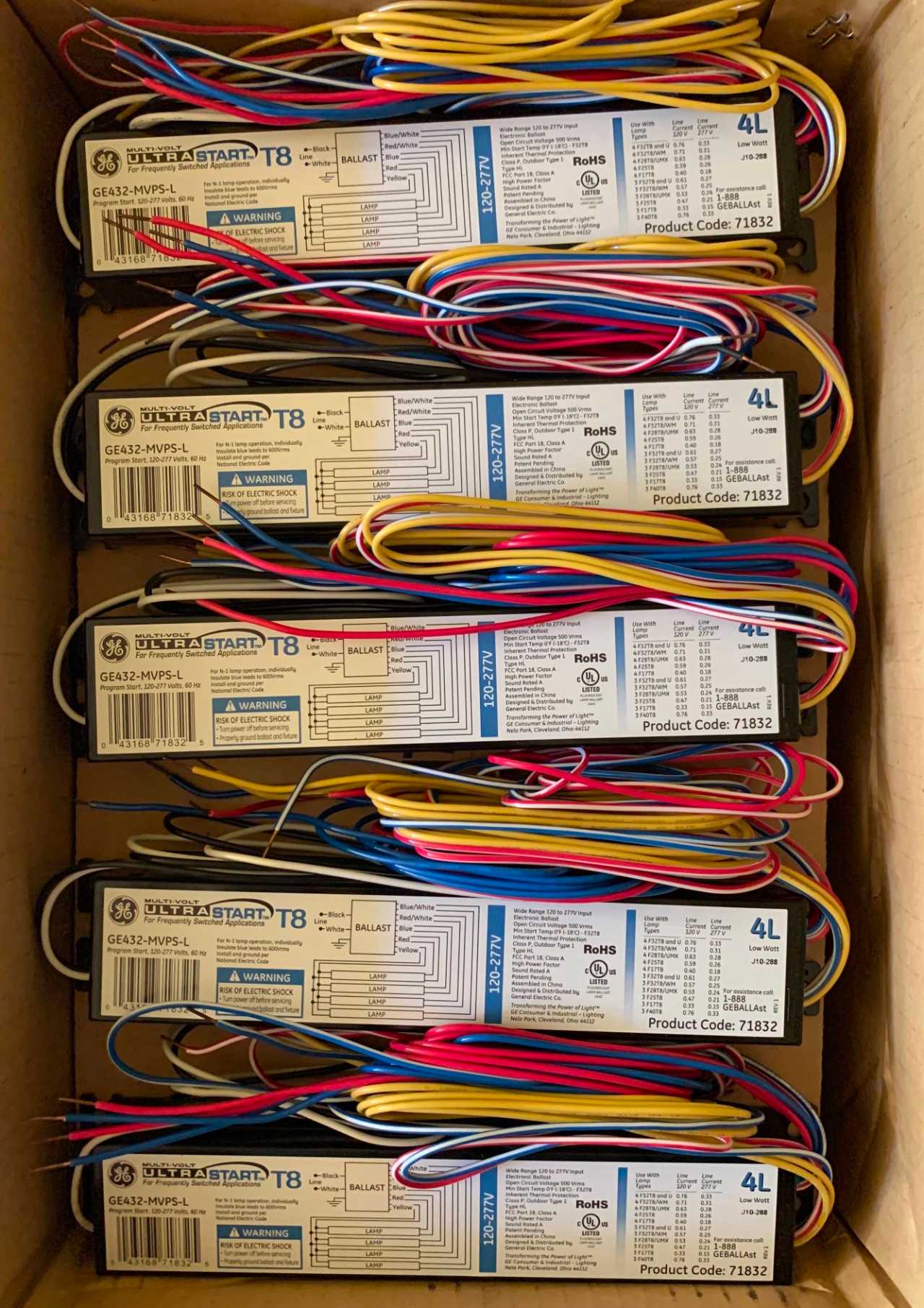 New - Lot of 40 - GE 71832 GE432-MVPS-L Fluorescent Ballast - LIGHTING