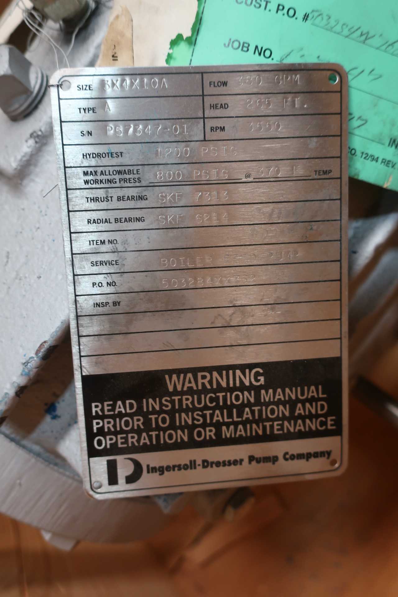 INGERSOLL DRESSER BOILER FEED CENTRIFUGAL PUMP - CENTRIFUGAL PUMP