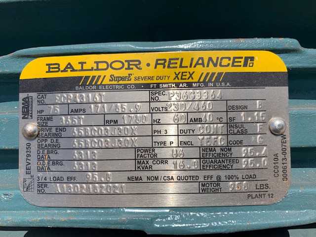 New Baldor ECP4316T 75HP 230/460V-AC Electric Motor - ELECTRIC MOTORS