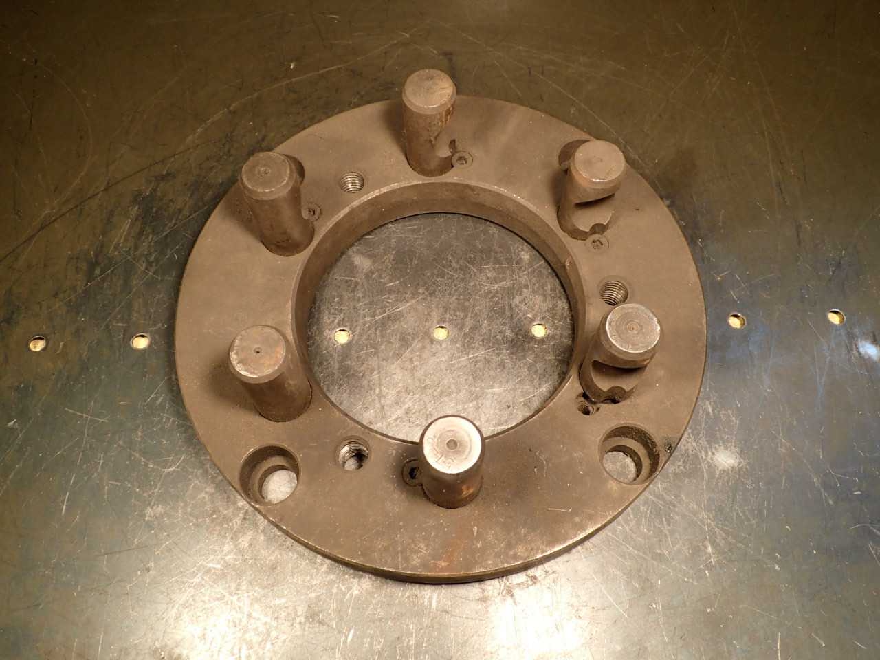 10" OD Lathe Backing Plate: 5-1/2" Thru Hole, D1-8" Camlock Spindle Hub - HOLEMAKING TOOLS