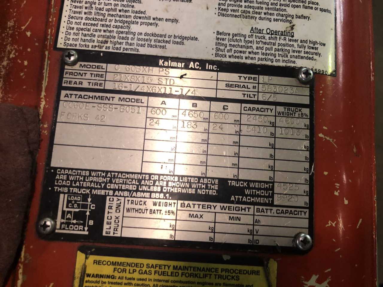 Kalmar AC 5,000lbs. Forklift - FORKLIFTS