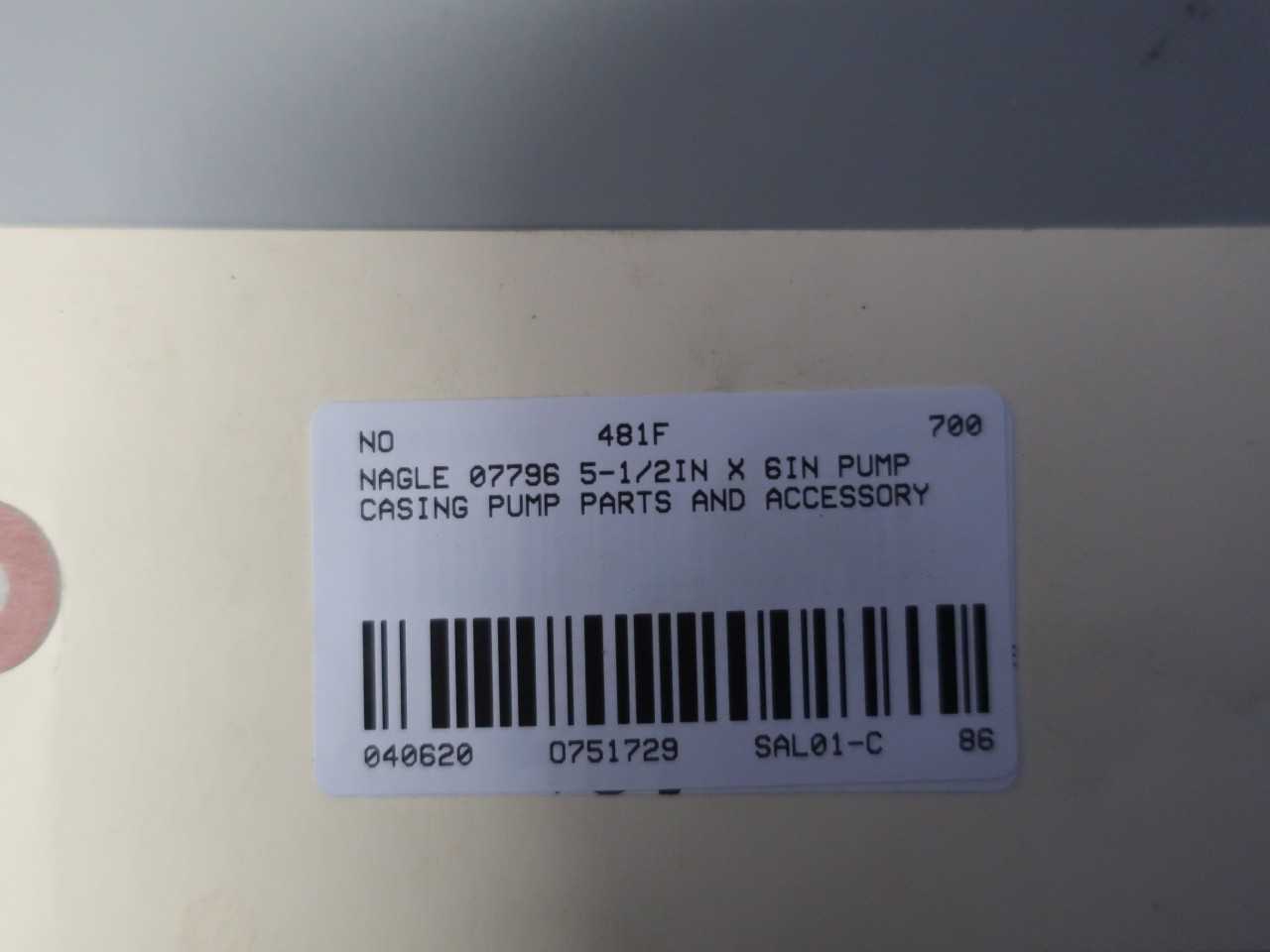 NAGLE 07796 5-1/2IN X 6IN PUMP CASING - PUMPS