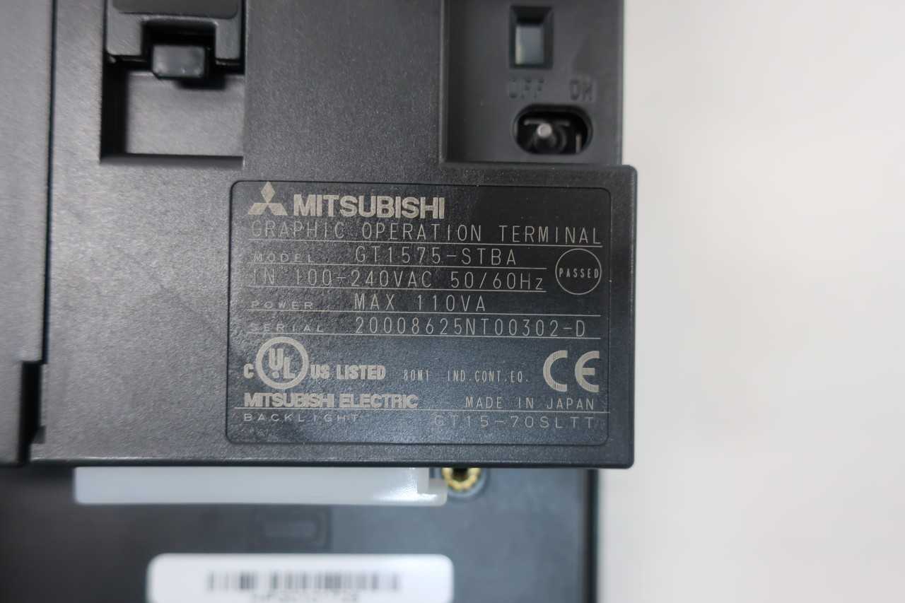 MITSUBISHI GT1575-STBA GOT1000 OPERATOR INTERFACE PANEL - AUTOMATION & CONTROLS
