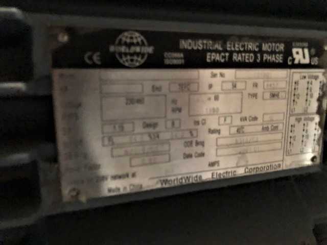 125 HP 1200 RPM 445T Frame Worldwide Motor New Surplus - ELECTRIC MOTORS