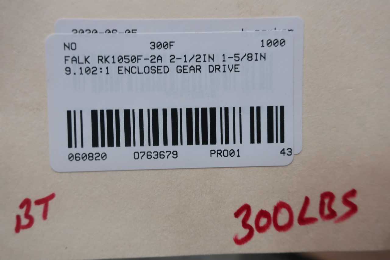 FALK RK1050F-2A 9.102:1 ENCLOSED GEAR DRIVE - GEAR REDUCERS