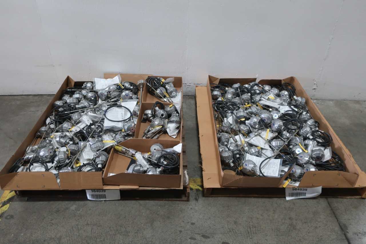 2 PALLETS OF ASSORTED THERMOCOUPLES. PYROMATIC - HAND TOOLS