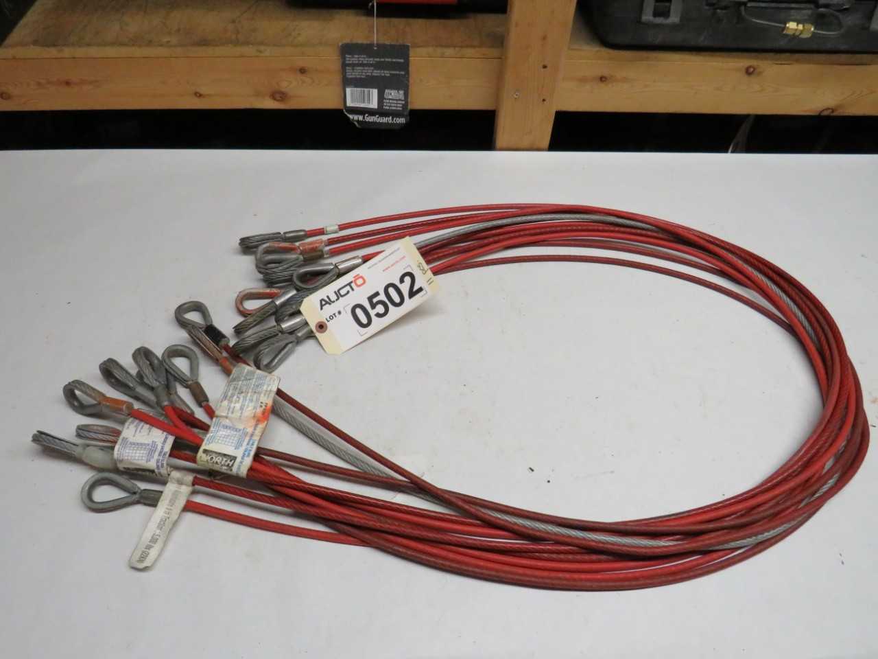 LOT OF 11 ASSORTED NORTH 6' CABLE SLINGS FP02/6' - HAND TOOLS