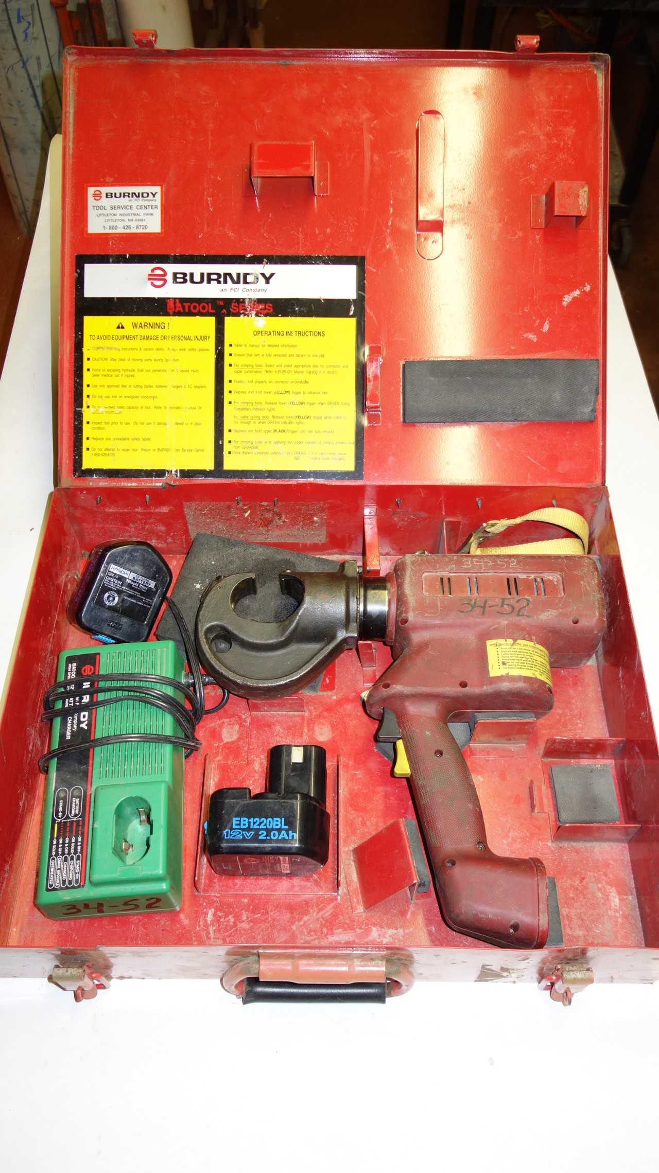BURNDY BAT35 BATTERY OPERATED HYDRAULIC CRIMPING TOOL - ELECTRIC POWER TOOLS