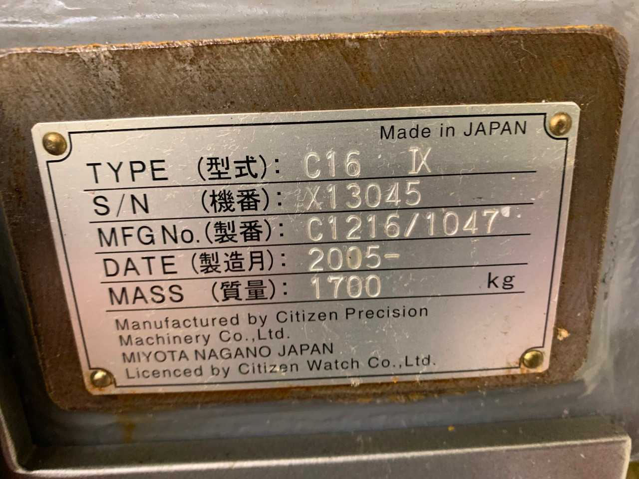 Citizen C16 IX CNC Swiss Machine ( Machine Currently Down) - CNC LATHES