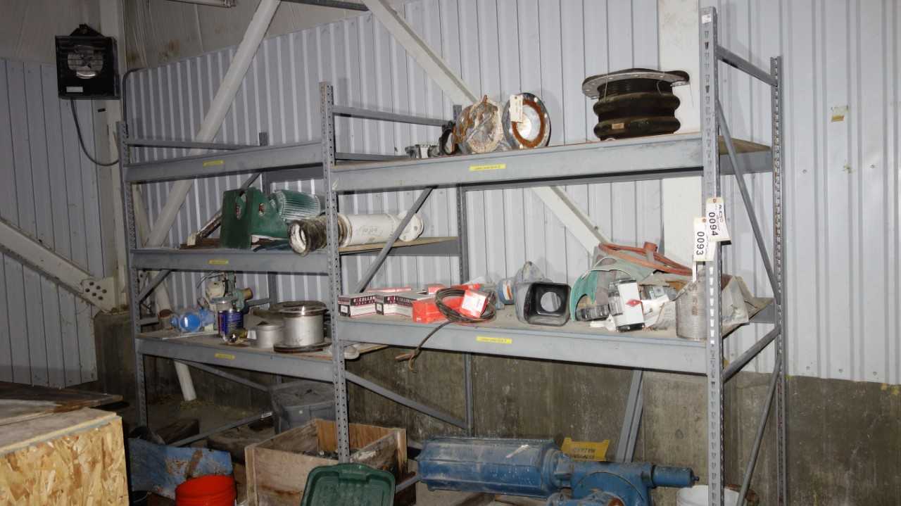 2 SECTIONS OF STEEL SHELVES / RACKING (EXCLUDING CONTENTS) - PALLET RACKING