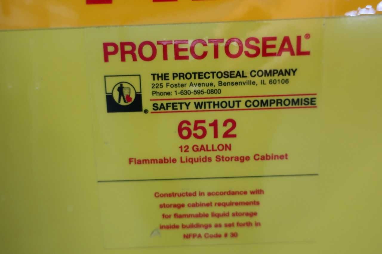 PROTECTOSEAL YELLOW FLAMMABLE LIQUIDS STORAGE CABINET - SAFETY EQUIPMENT