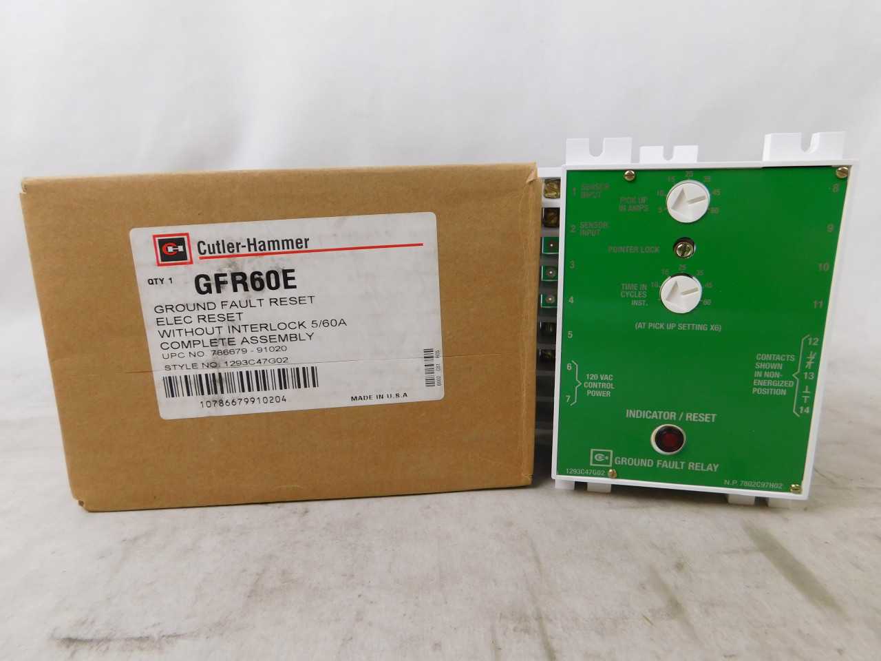 Eaton GFR60E Ground Fault Relay - ELECTRICAL COMPONENTS