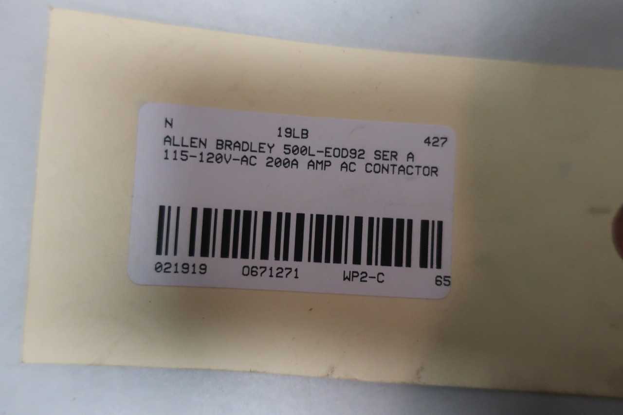 ALLEN BRADLEY 500L-EOD92 CONTACTOR 115-120V-AC 200A - CONTACTORS