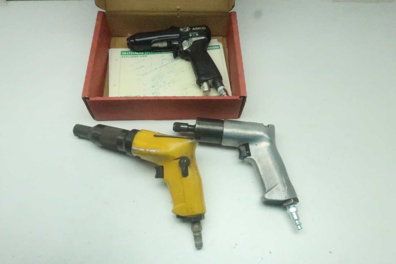 LOT OF ASSORTED PNEUMATIC SCREWDRIVER - AIMCO, ATLAS COPCO - PNEUMATIC POWER TOOL