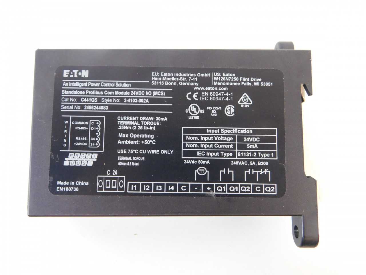 Quantity of 4x C441QS PLC/Process Logic Controllers - AUTOMATION & CONTROLS