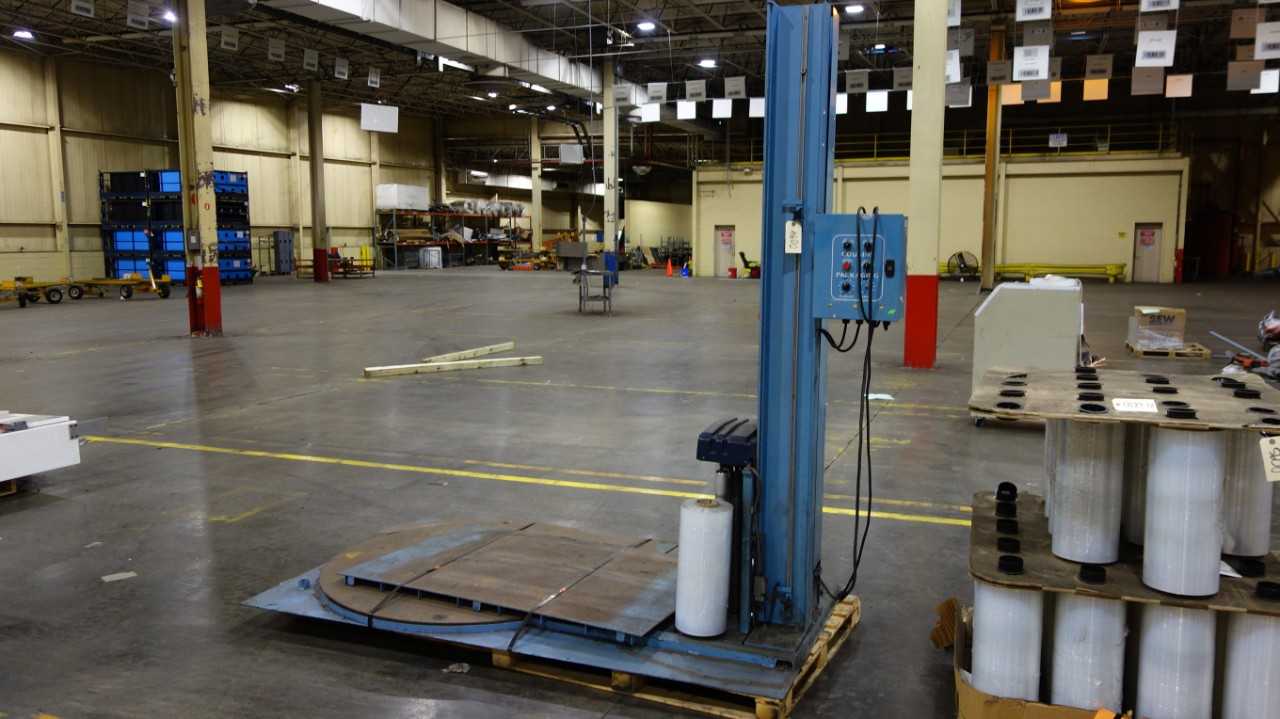 COUSINS PACKING LP2100 STRETCH WRAP PALLET WRAPPER MACHINE 115V-AC - PACKAGING