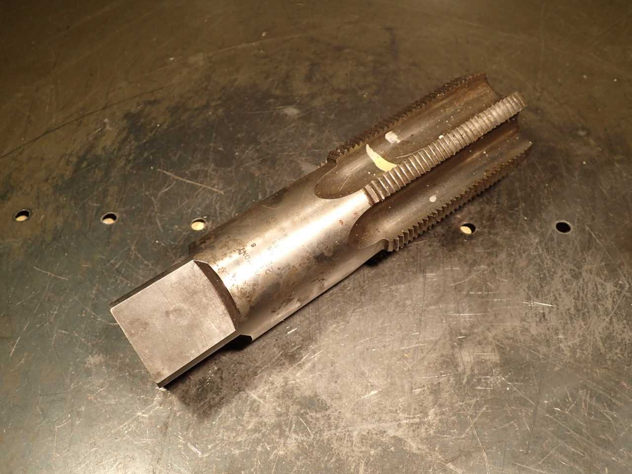 Vermont 2-1/2" -8 NS Hand Thread Tap: 6-Flute, 4" Long Flutes, 8-3/4" OAL, USA - MACHINING ACCESSORIES & TOOLING