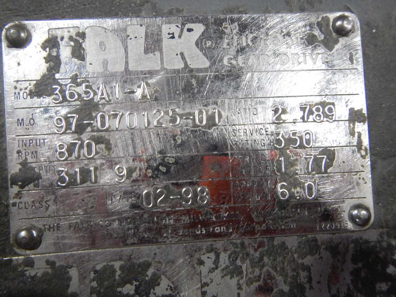 350 HP Falk Gear Reducer Model 36A1-A - GEAR REDUCERS