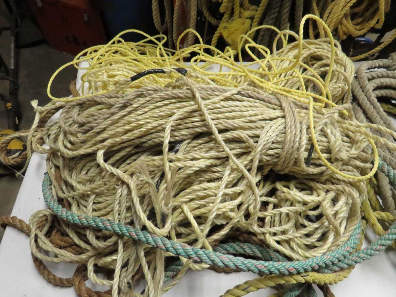 LOT OF ASSORTED ROPES - HAND TOOLS
