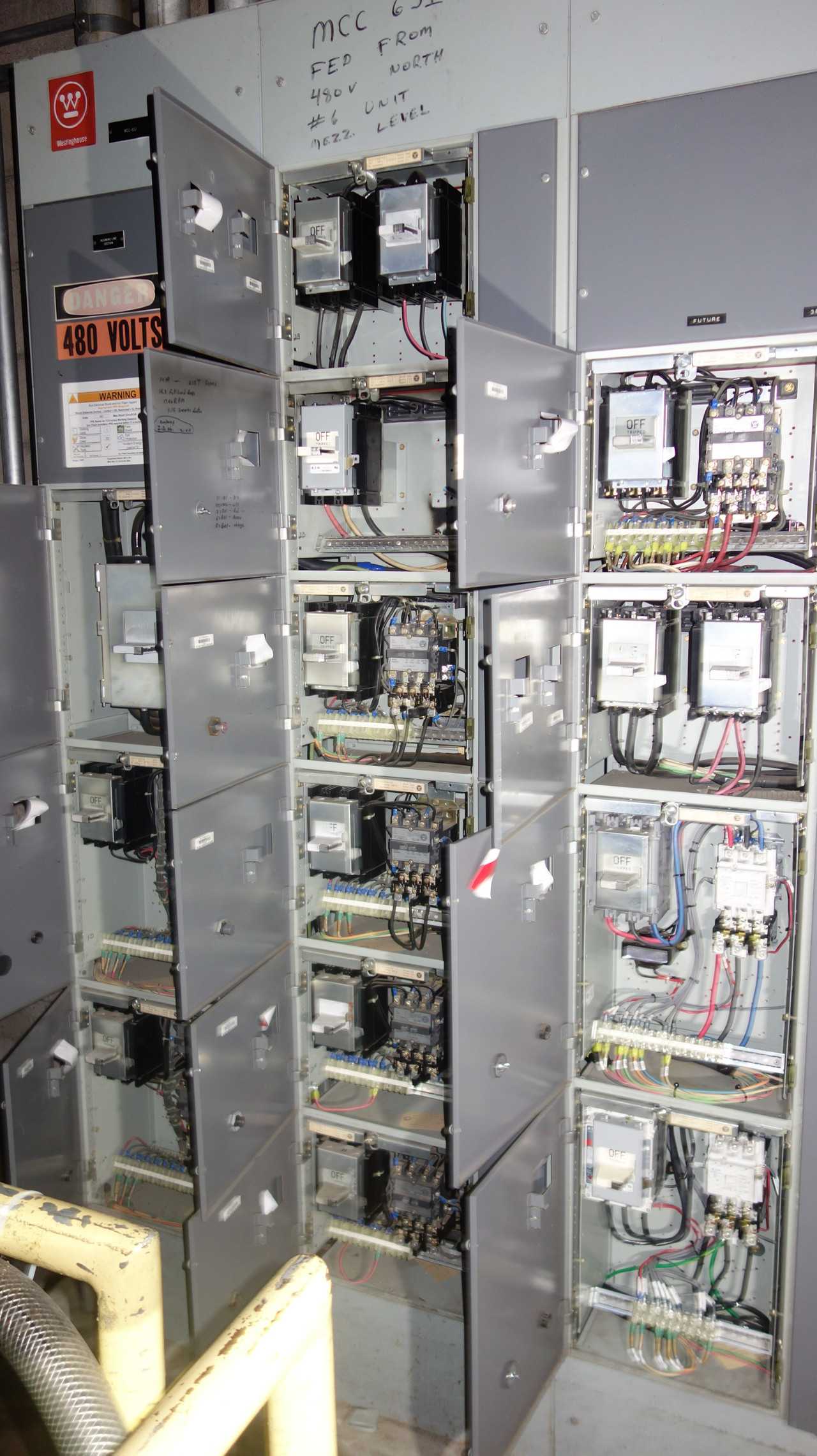 X6 VERTICAL SECTIONS OF WESTINGHOUSE MCC BUCKETS - MOTOR CONTROL CENTERS