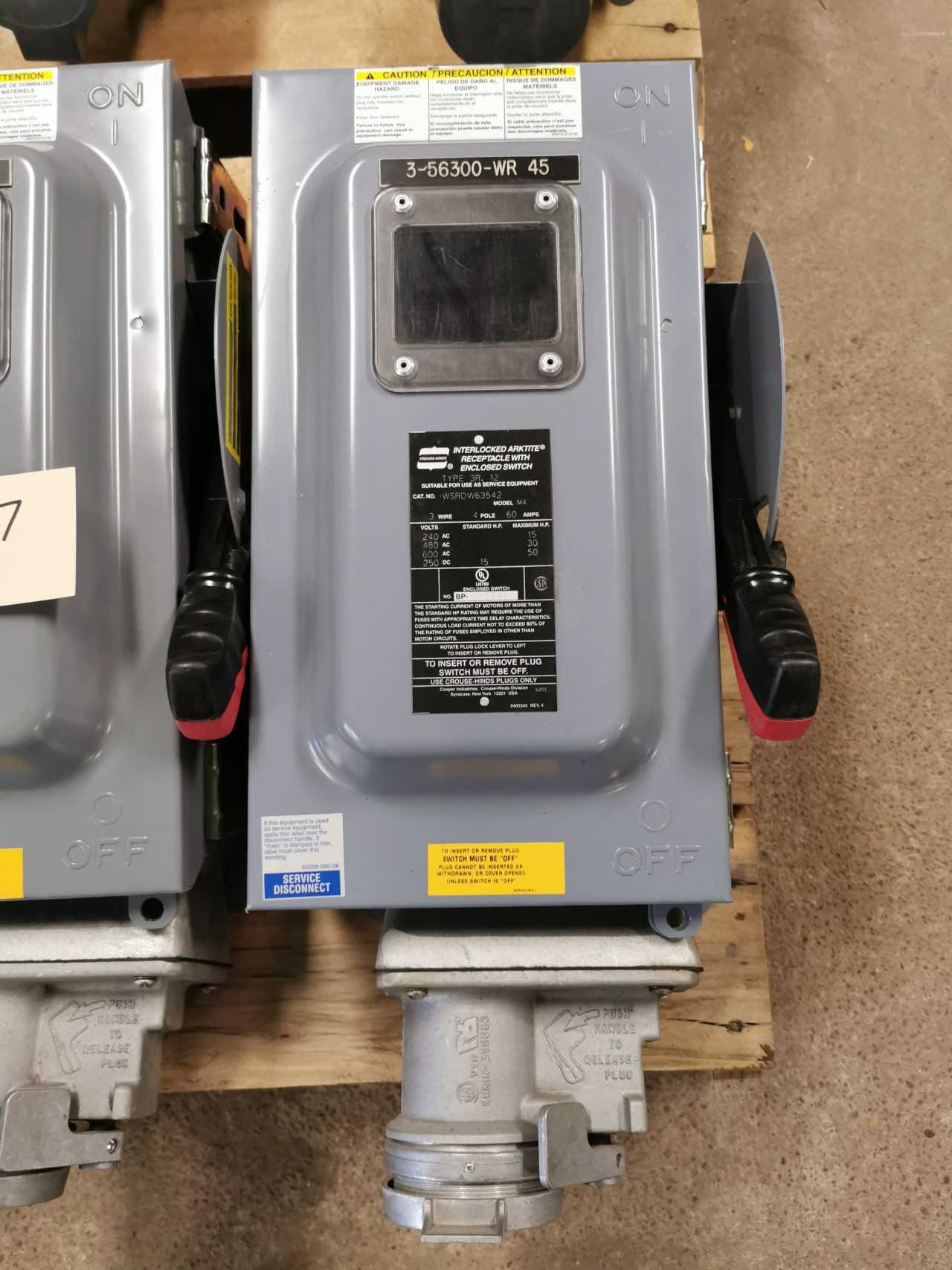 Pallet of 8 Crouse-Hinds Interlocked Safety Disconnect Switch - DISCONNECT SWITCHES