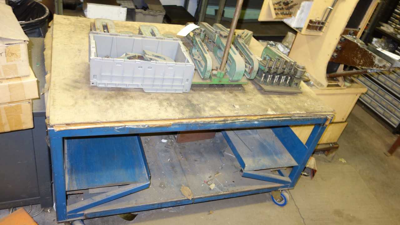 ROLLING MOBILE STEEL WORK TABLE (CONTENTS NOT INCLUDED) - PLANT & FACILITY